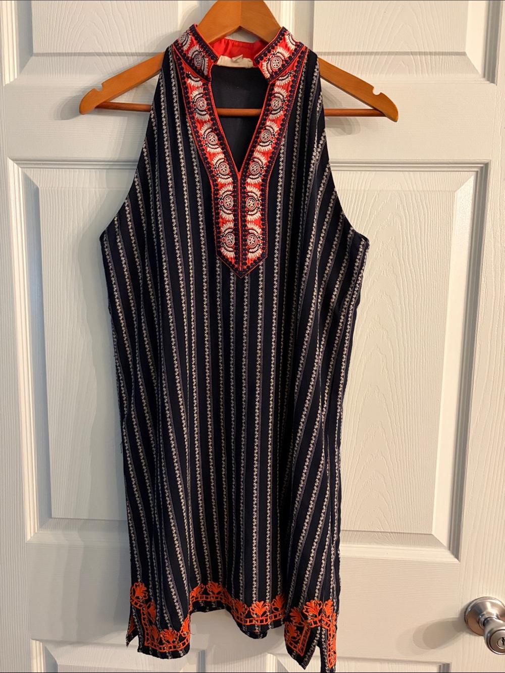 THML Navy Embroidered Dress size M